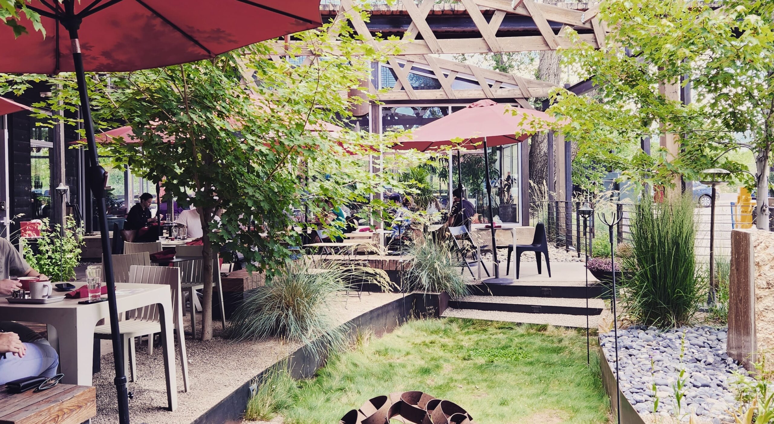 the patio at Cafecito restaurant in santa fe nm